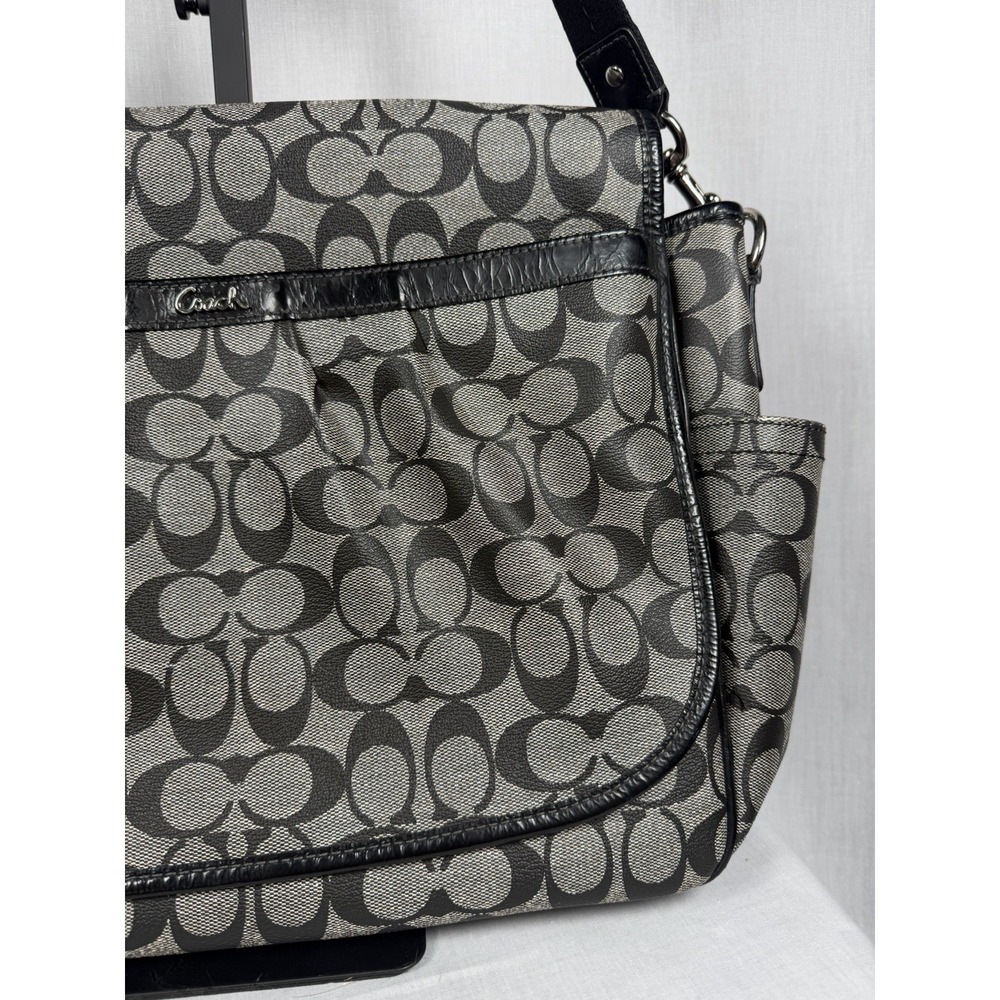 Coach Ashley Signature‎ Coated Canvas Flap Closure Messenger Diaper Shoulder Bag - Picture 7 of 16